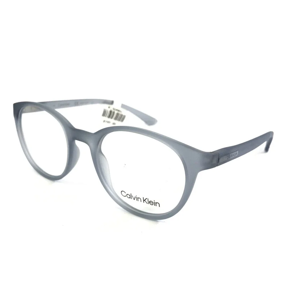Calvin Klein Eyeglasses Frames CK19570 070 Matte Gray Round Full Rim 50-20-145